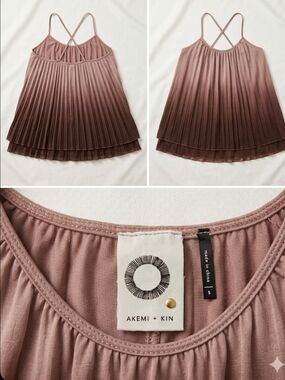 (SOLD) Akemi + Kin (Anthropologie) Ombre Pleated Swing Tank - Small